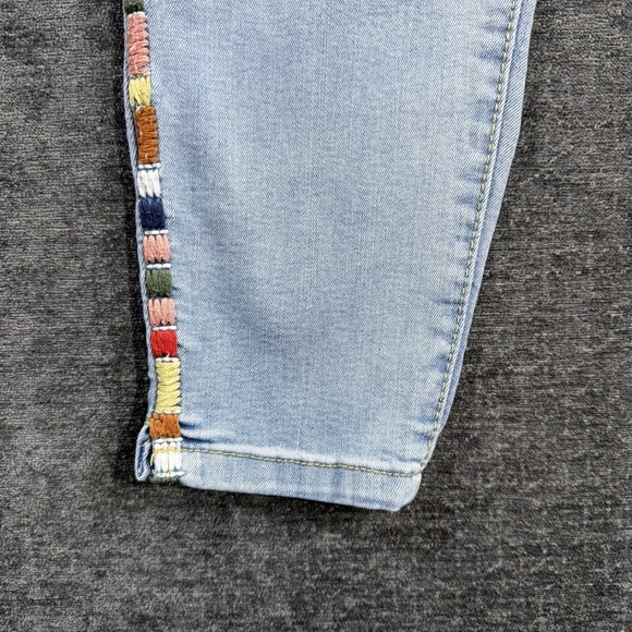 Knox Rose Jeans Womens Size 8 Blue Straight Aztec Embroidered Casual Denim Pants - Picture 13 of 16